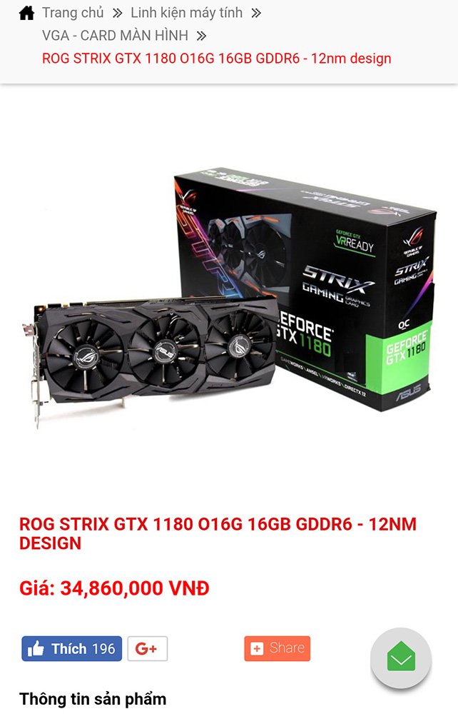 Asus ROG Strix 1180 c 16 ГБ оценена во Вьетнаме в $1520