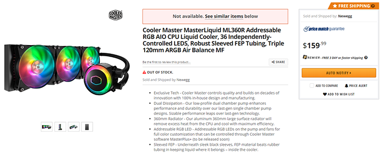 Cooler Master MasterLiquid ML360R RGB — яркая СЖО для процессоров Intel и AMD