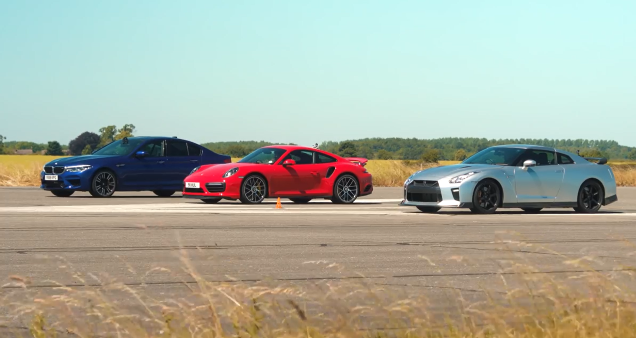 Litchfield Nissan GT-R, BMW M5 и Porsche 911 Turbo S сравнили в дрэг-гонке