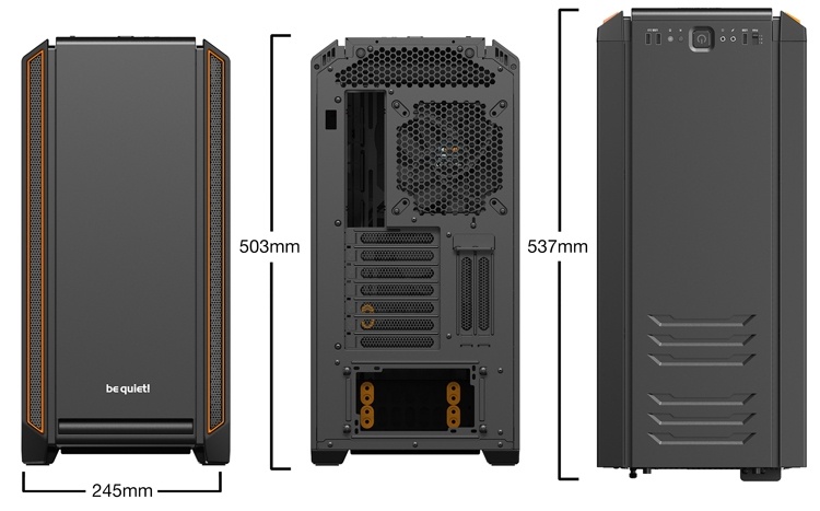 Корпус be quiet! Silent Base 601 позволяет применять видеокарты длиной до 449 мм