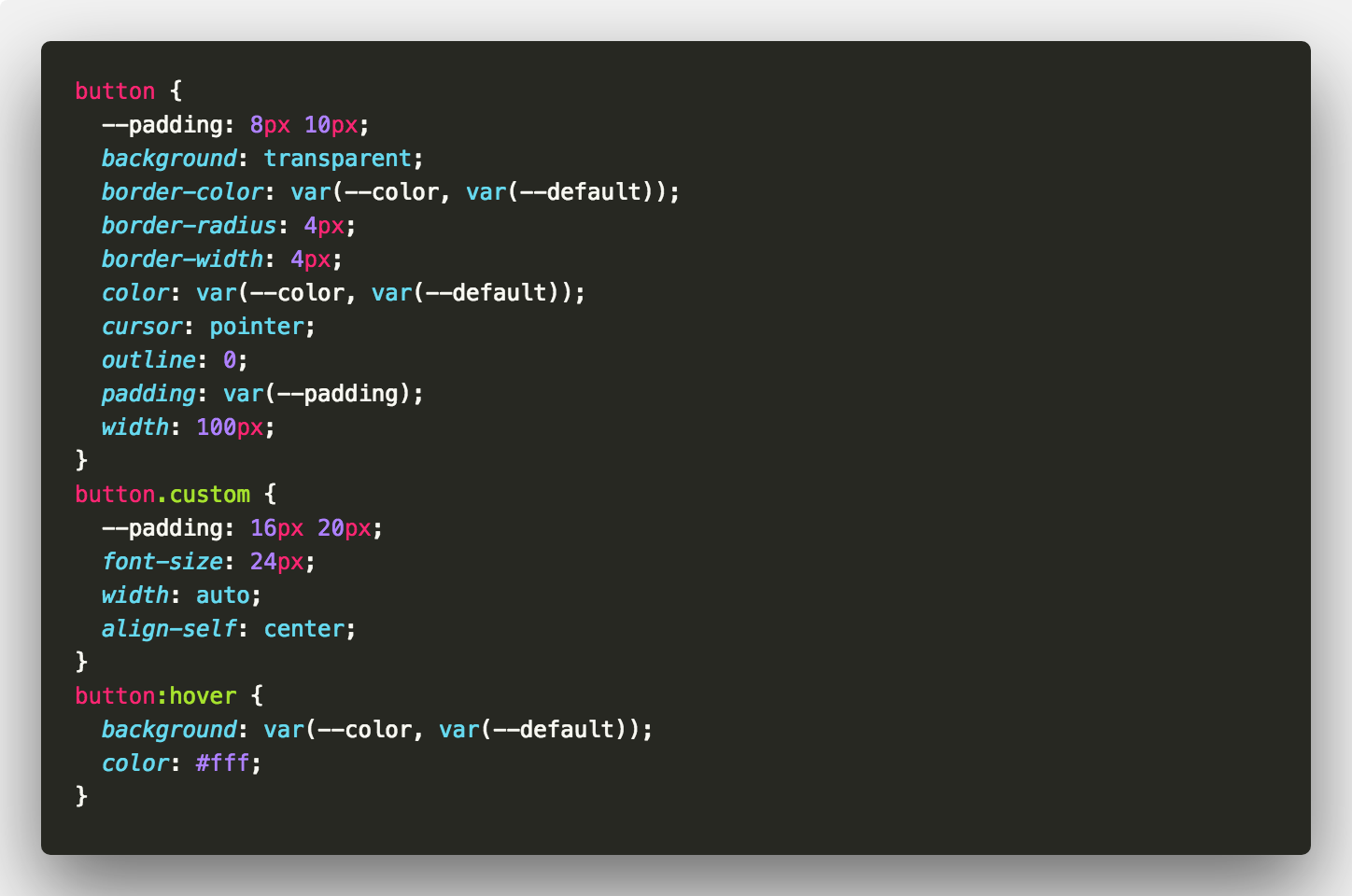 Padding button. CSS синтаксис. CSS переменные. Синтаксис CSS пример. CSS пример.