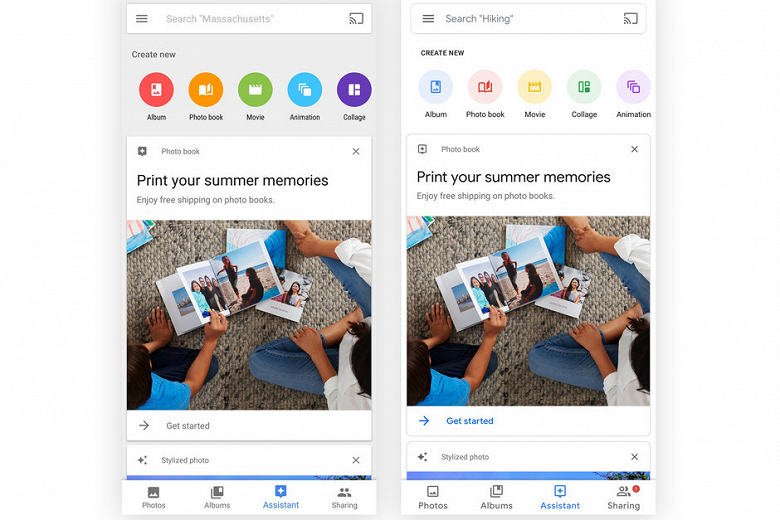 Google Photos обновили до Material Design 2.0