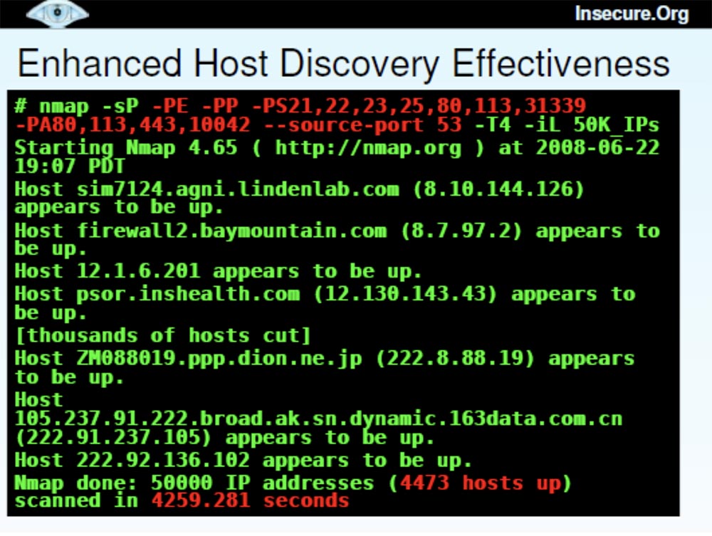 Конференция DEFCON 16. Фёдор, хакер InSecure.org. NMAP-cканирование Интернет - 10