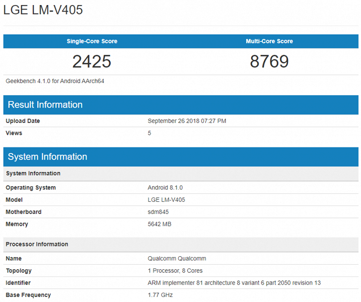 Смартфон LG V40 ThinQ протестирован до анонса