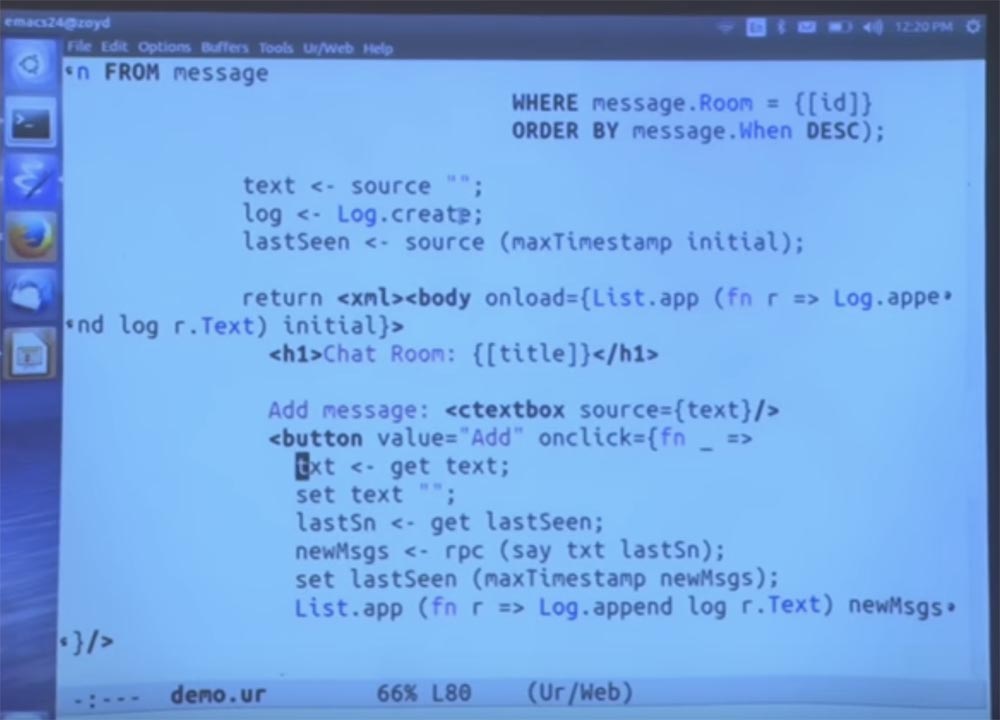 Курс MIT «Безопасность компьютерных систем». Лекция 11: «Язык программирования Ur-Web», часть 3 - 30