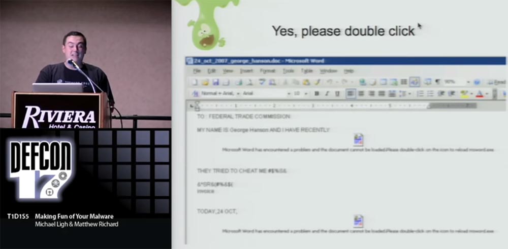 Конференция DEFCON 17. Посмеёмся над вашими вирусами! Часть 2 - 14
