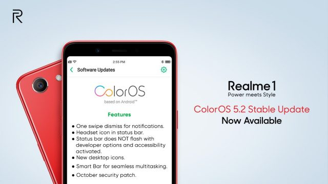 Вышло обновление ColorOS 5.2 для смартфона Realme 1