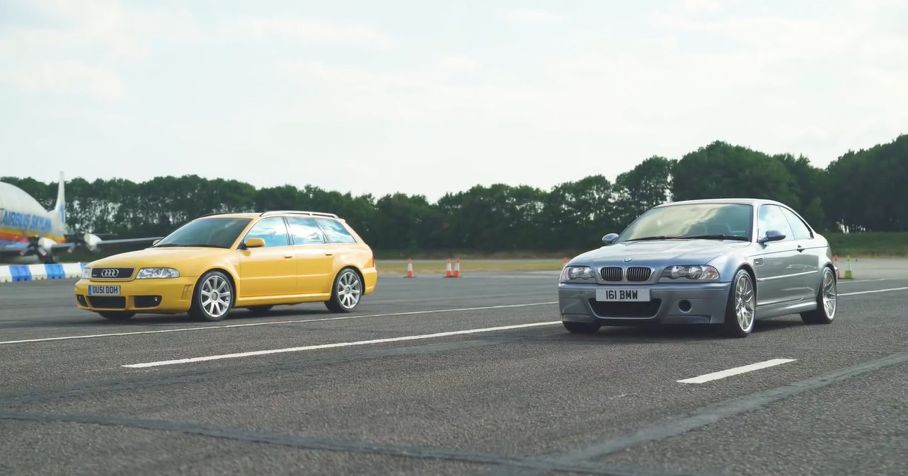 BMW M3 CSL выставили против Audi RS4 B5: видео