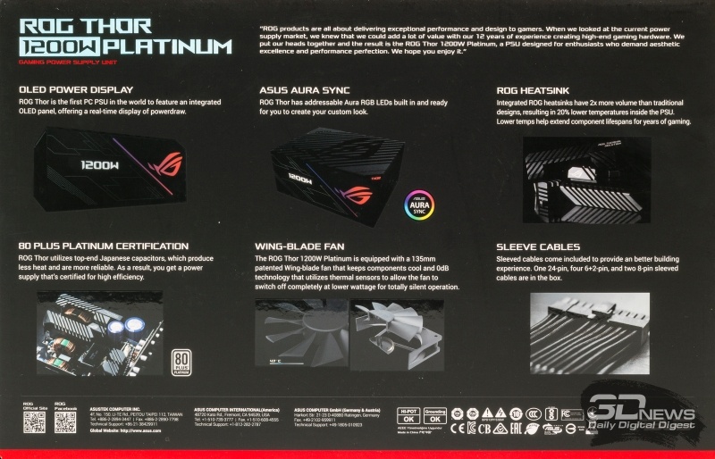 Новая статья: Обзор блока питания ASUS ROG Thor 1200W Platinum: стильный идеал