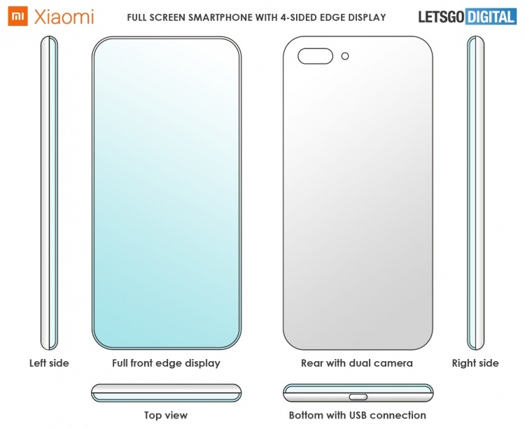Xiaomi обошла Samsung, загнув все 4 стороны экрана, но лишь в патенте