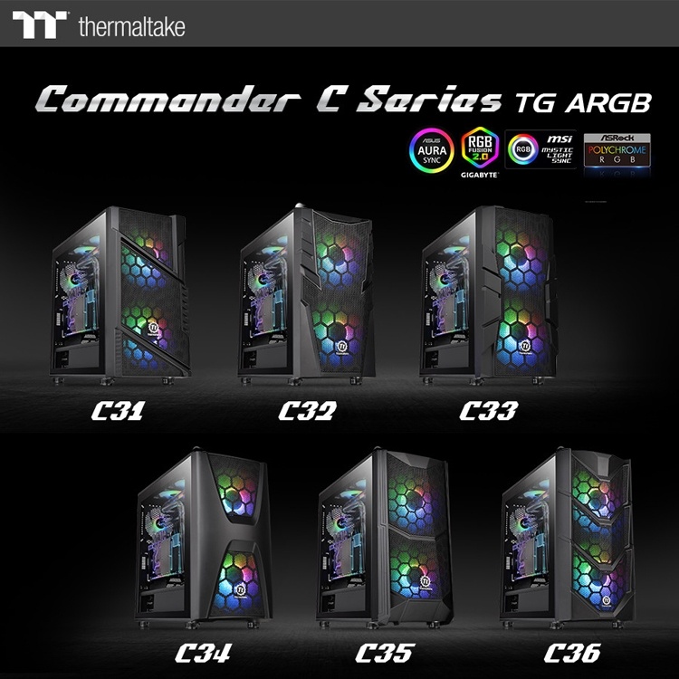 В серию Thermaltake Commander C TG ARGB вошли шесть ПК-корпусов