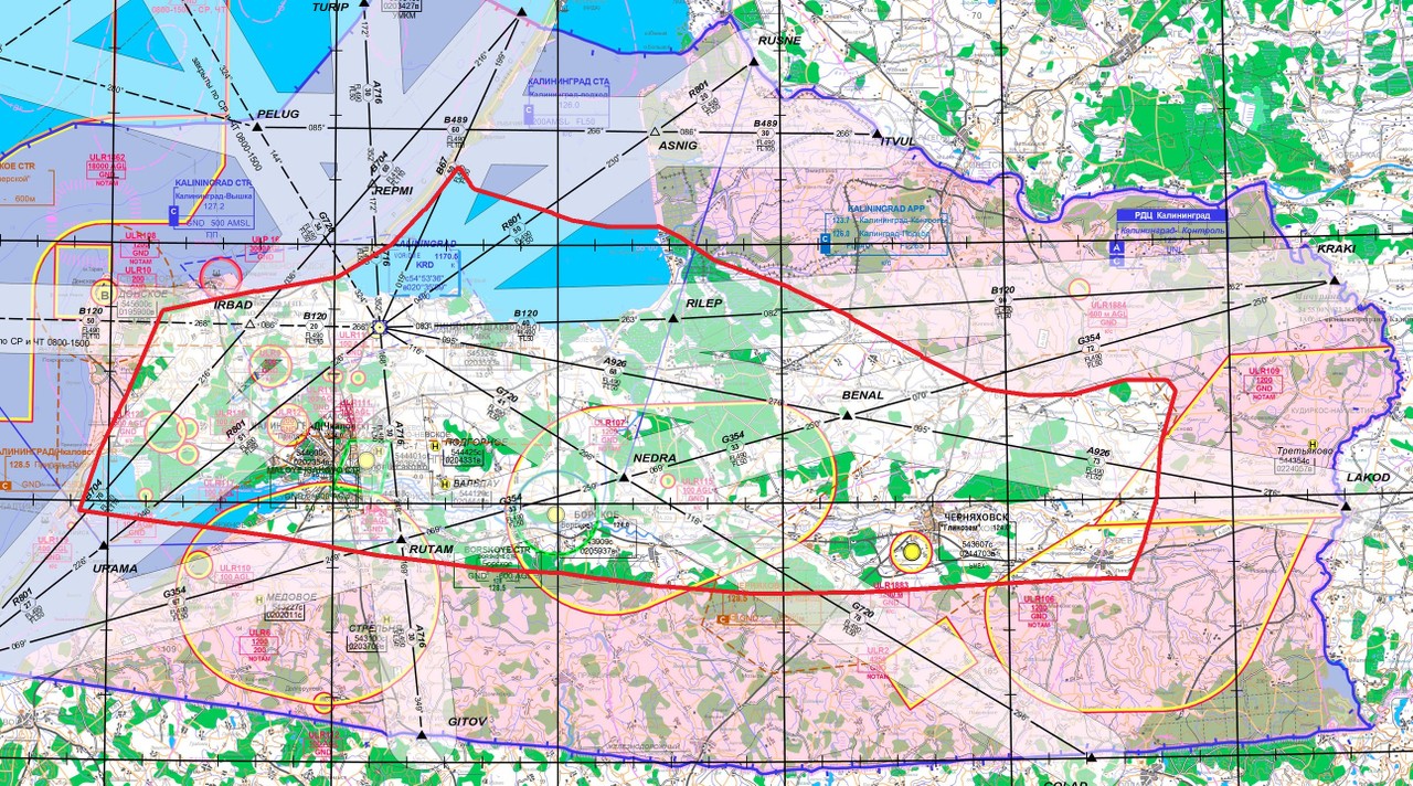 Карта зон воздушного пространства