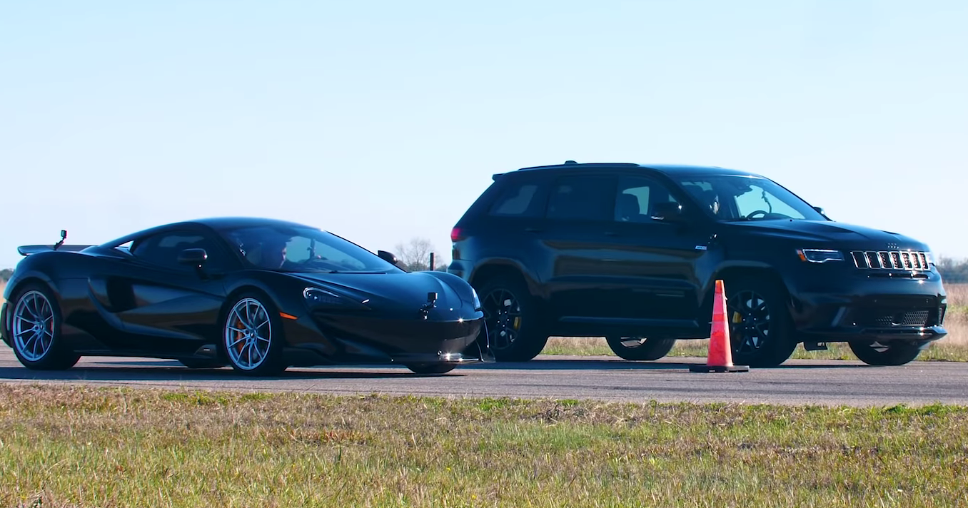 1000-сильный Jeep Trackhawk выставили против McLaren 600LT