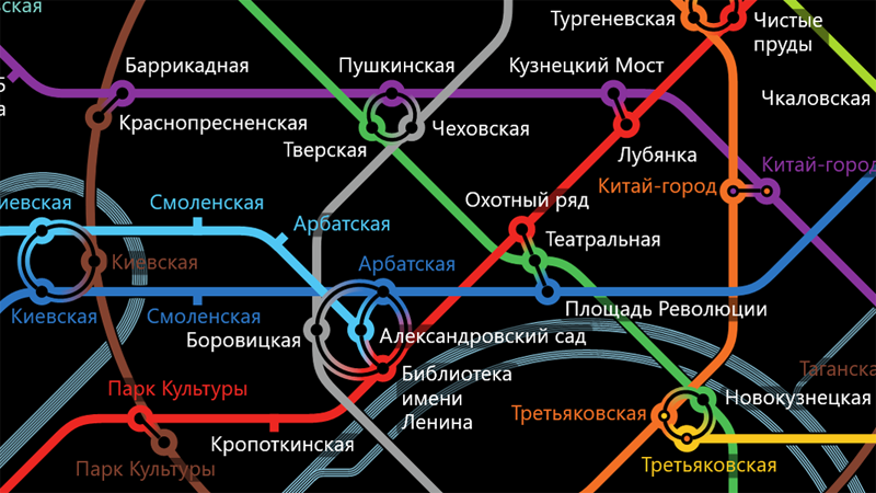 Парк культуры метро на схеме метро