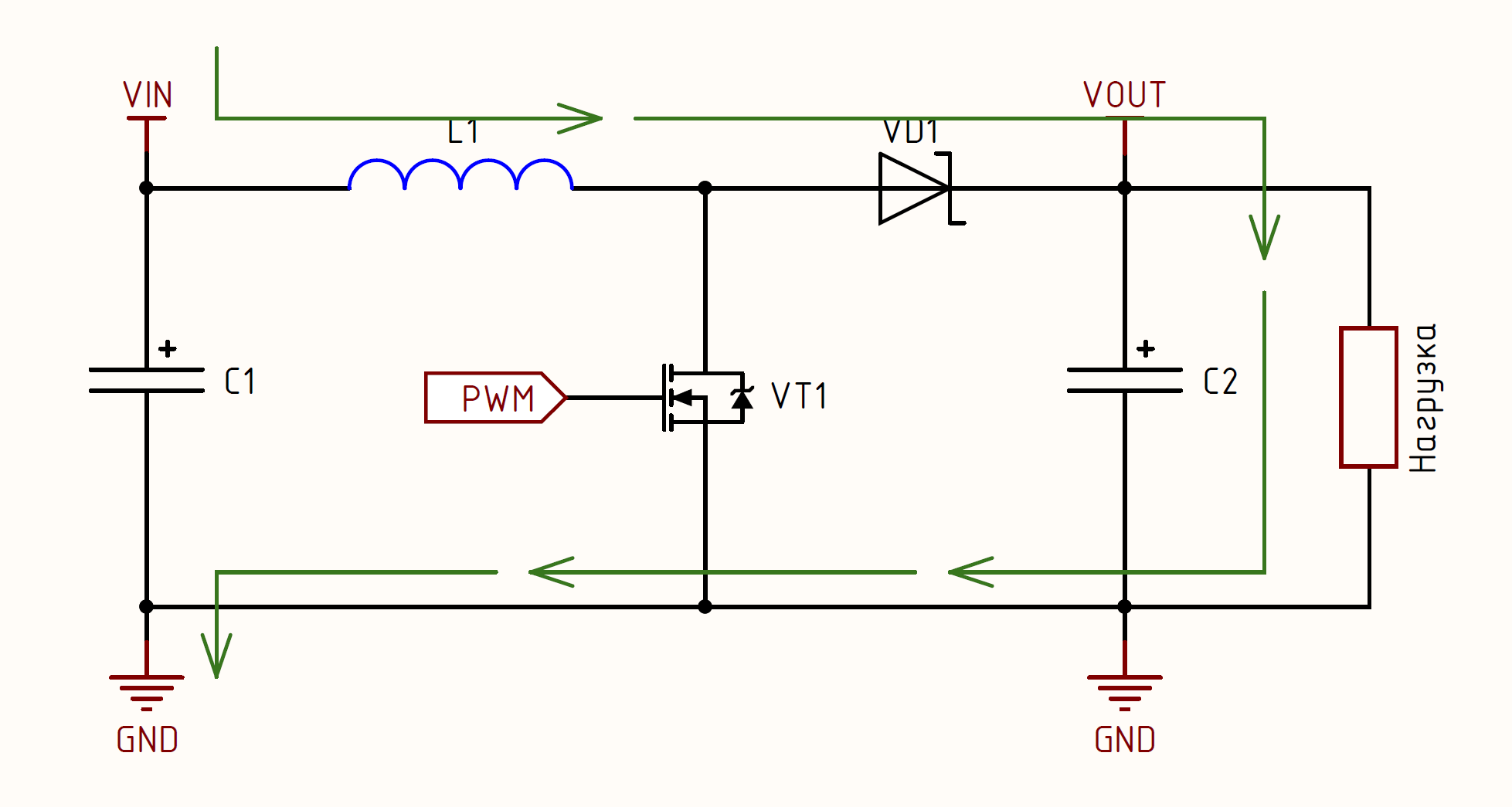 Переносное электропитание. Boost Converter принцип. Схема фазы простой. I/P Converter working principle.