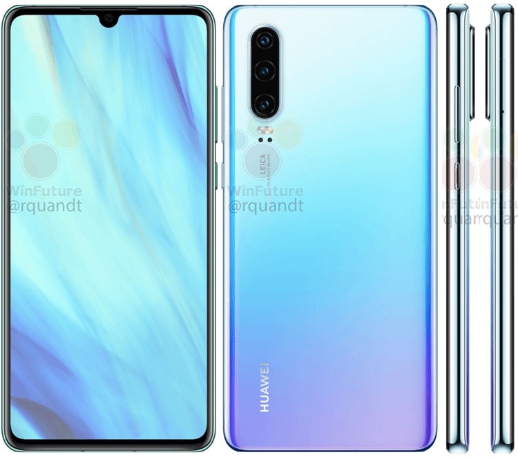 Утечка изображений и характеристик Huawei P30 и P30 Pro