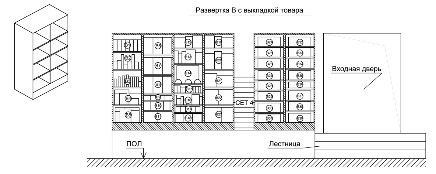 Стеллаж на плане