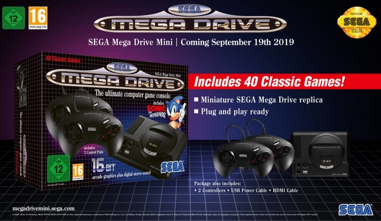 Ретро-консоль Sega Mega Drive Mini выйдет в сентябре с 40 предустановленными играми