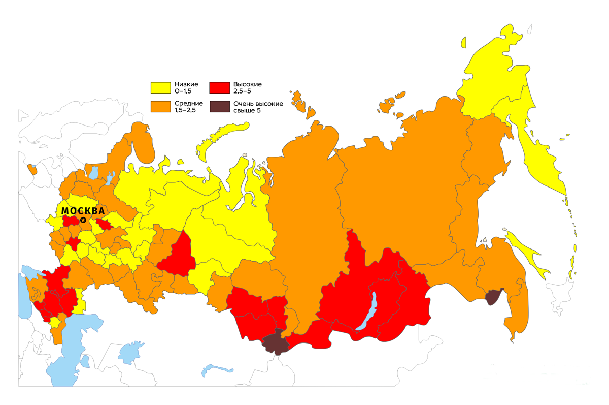 Карта радиации в россии