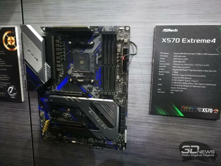 Фото: материнские платы ASRock на базе AMD X570, включая модель с Thunderbolt 3