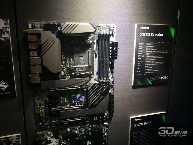 Фото: материнские платы ASRock на базе AMD X570, включая модель с Thunderbolt 3