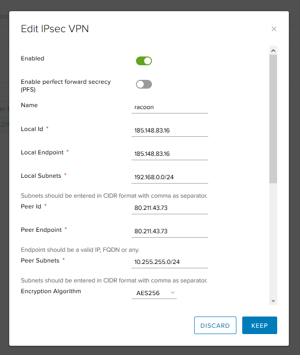 VMware NSX для самых маленьких. Часть 6. Настройка VPN - 4