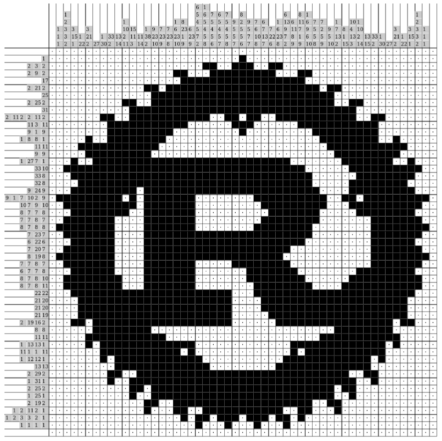 Rust logo as nonogram