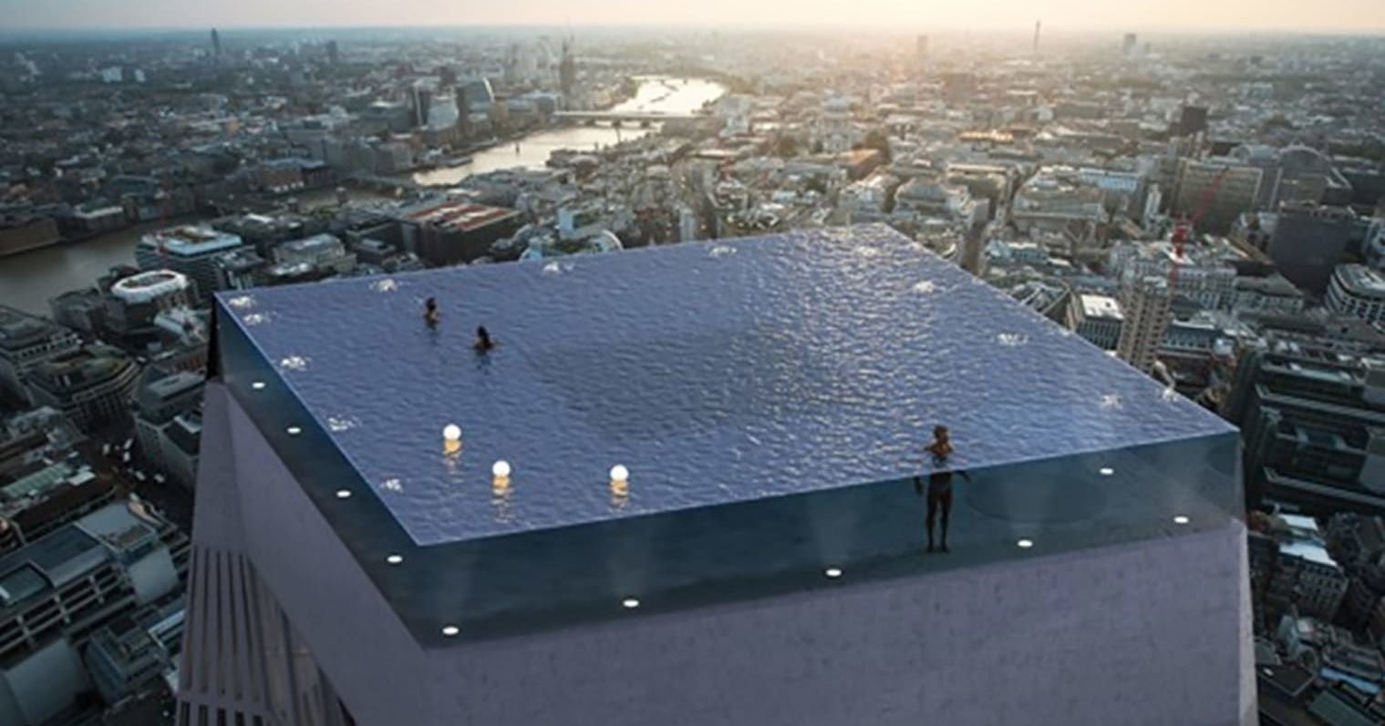 Swimming Pool in London with a transparent hole