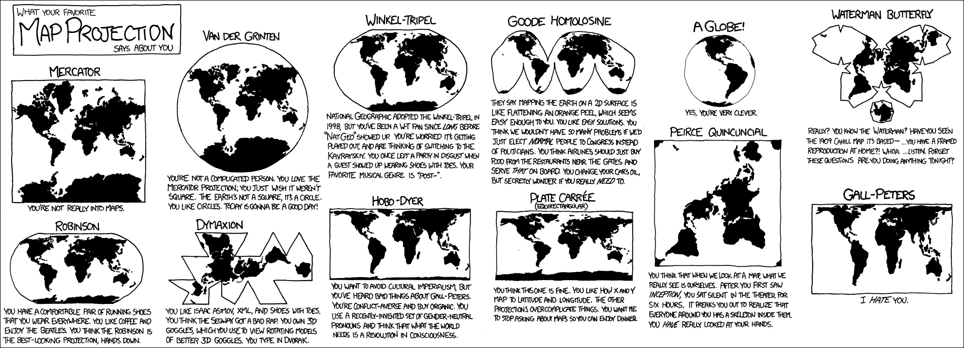 Проекции карт: о чём на самом деле шутит xkcd - 1