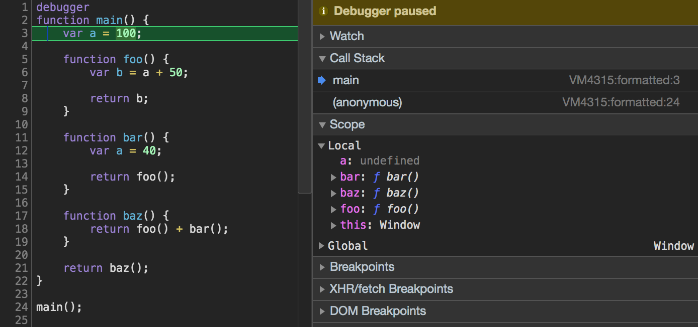 Main function programming