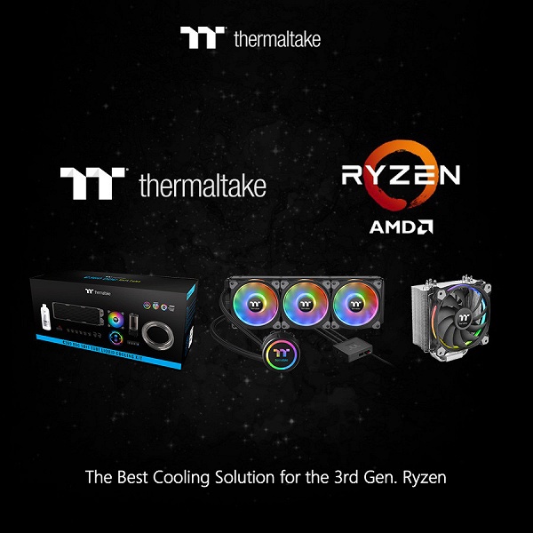 Компания Thermaltake заверяет, что ее системы охлаждения совместимы с процессорами AMD Ryzen 3000