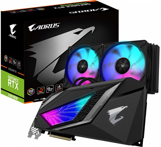 3D-карта Gigabyte Aorus GeForce RTX 2080 Super Xtreme WaterForce 8G оснащена системой жидкостного охлаждения 