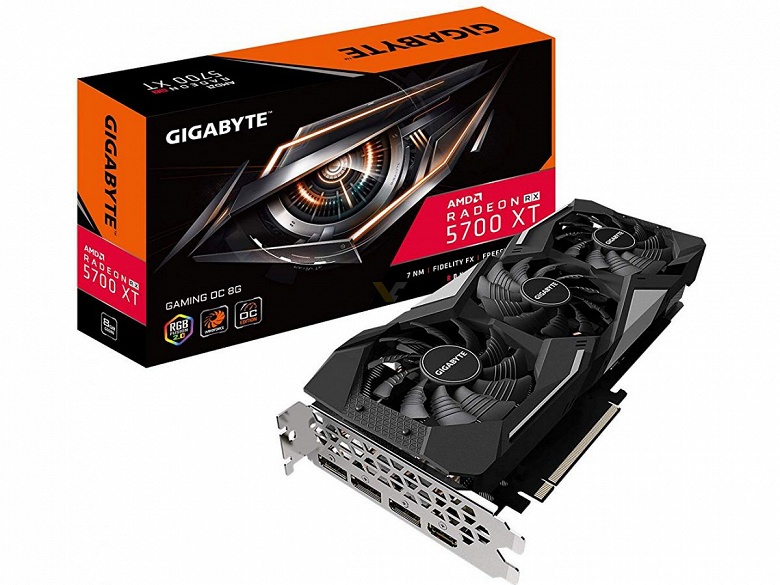 Разогнанная 3D-карта Gigabyte RX 5700 XT GAMING OC позирует на официальных рендерах