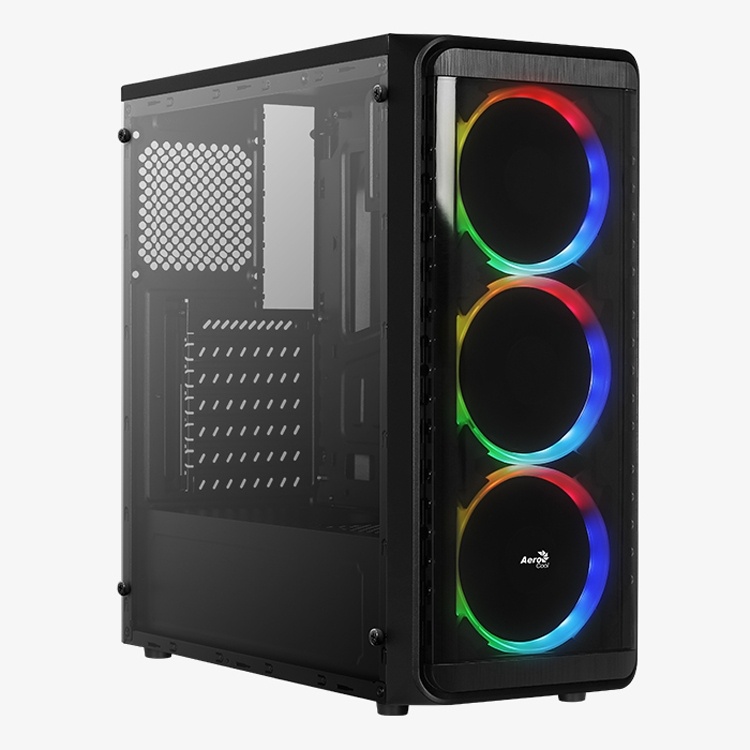 ПК-корпус Aerocool SI-5200 RGB Tempered Glass располагает тремя RGB-вентиляторами