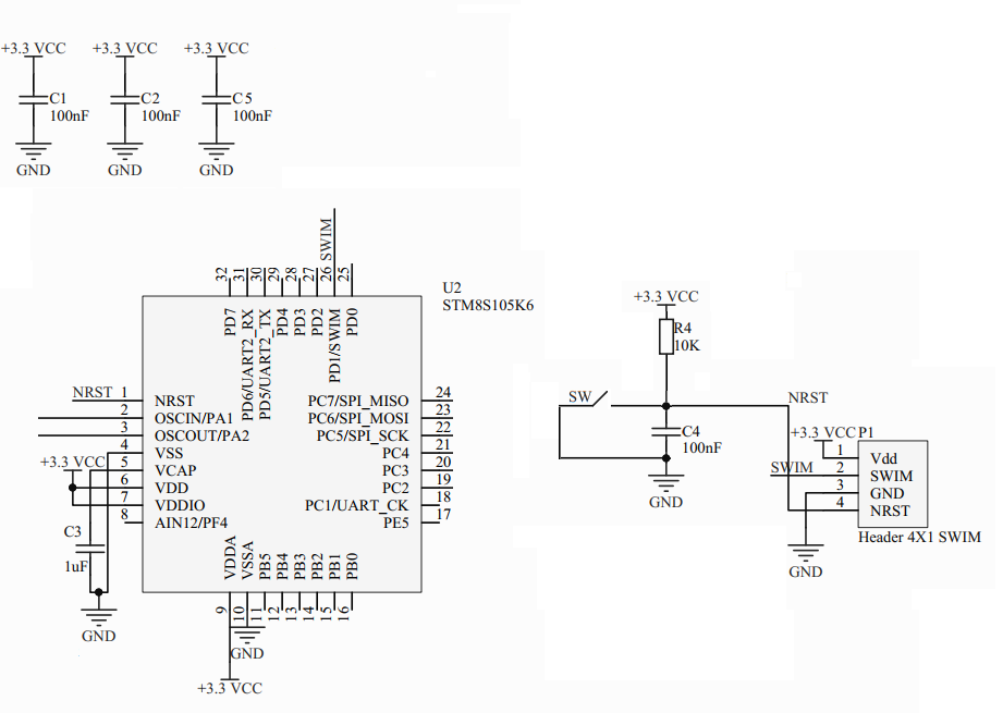 Stm8s207 схема включения