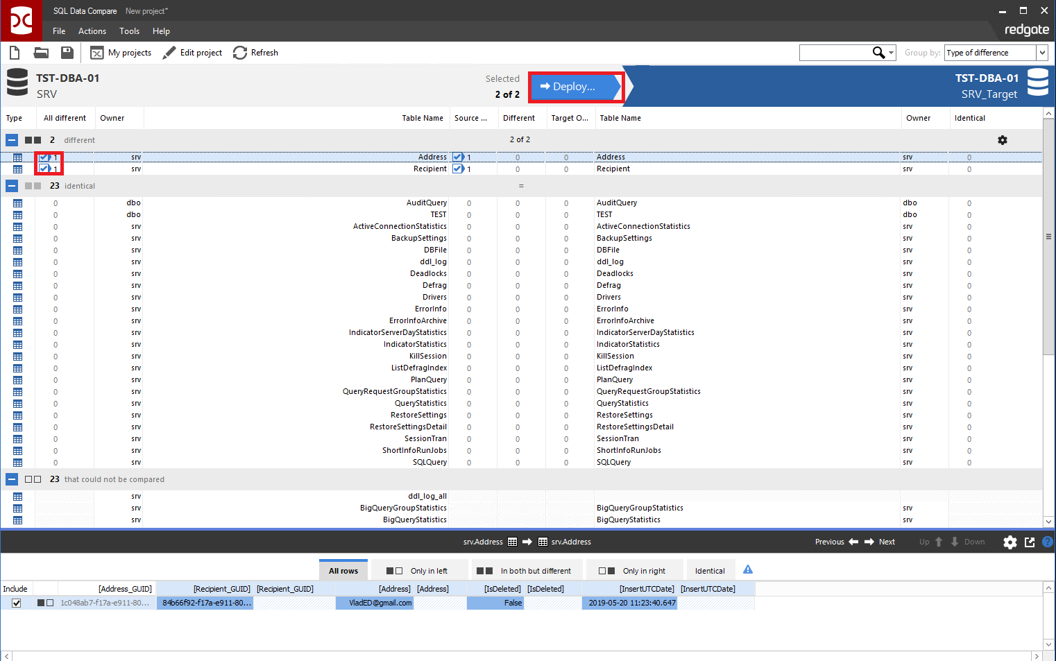 Сравнение компараторов для синхронизации схем и данных баз данных MS SQL Server - 100