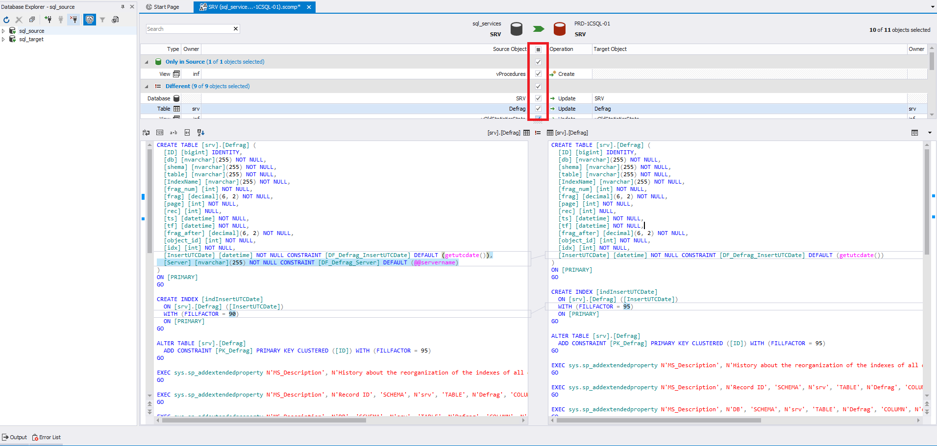 Сравнение компараторов для синхронизации схем и данных баз данных MS SQL Server - 13