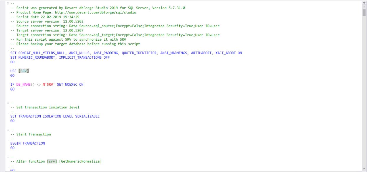 Сравнение компараторов для синхронизации схем и данных баз данных MS SQL Server - 20