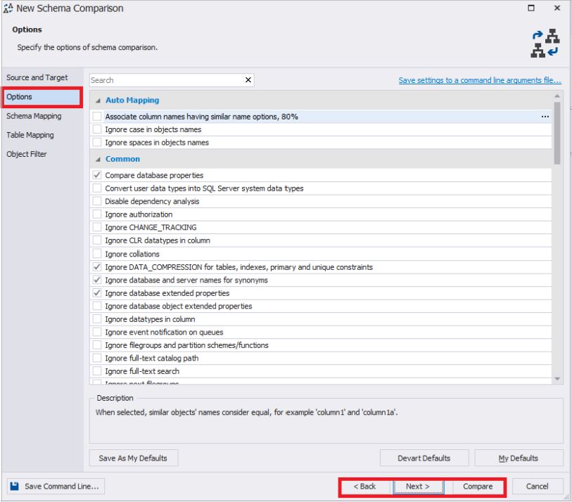 Сравнение компараторов для синхронизации схем и данных баз данных MS SQL Server - 7