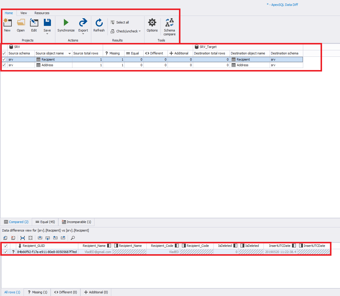 Сравнение компараторов для синхронизации схем и данных баз данных MS SQL Server - 72