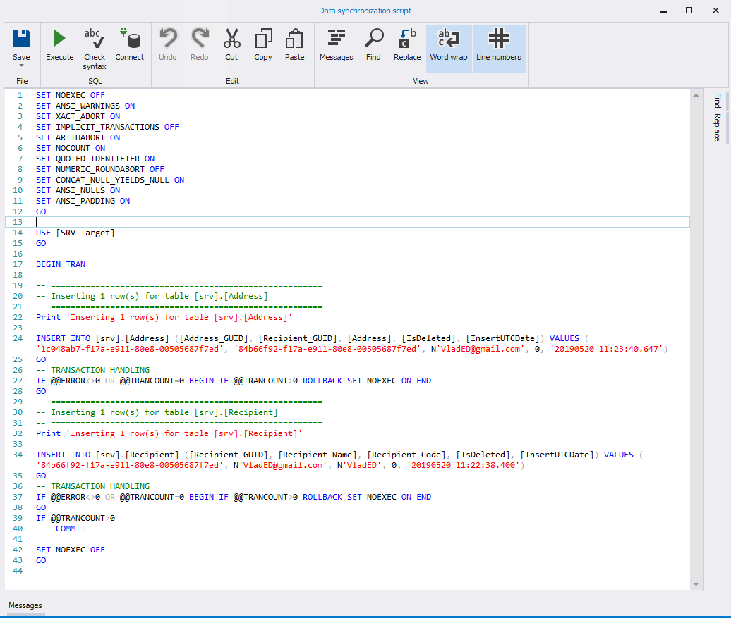 Сравнение компараторов для синхронизации схем и данных баз данных MS SQL Server - 76