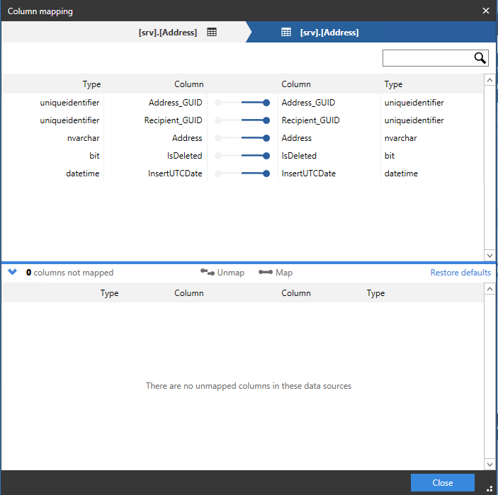 Сравнение компараторов для синхронизации схем и данных баз данных MS SQL Server - 84