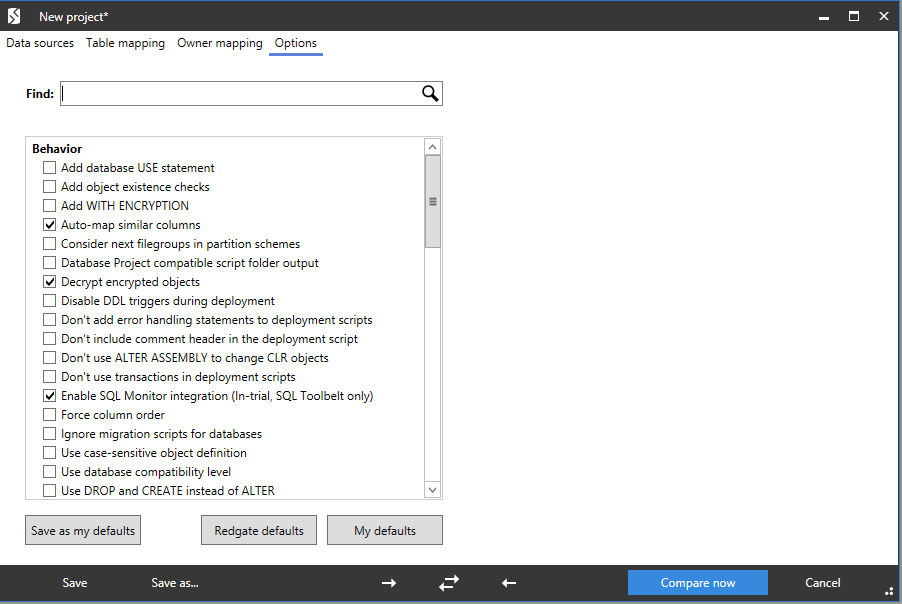 Сравнение компараторов для синхронизации схем и данных баз данных MS SQL Server - 86