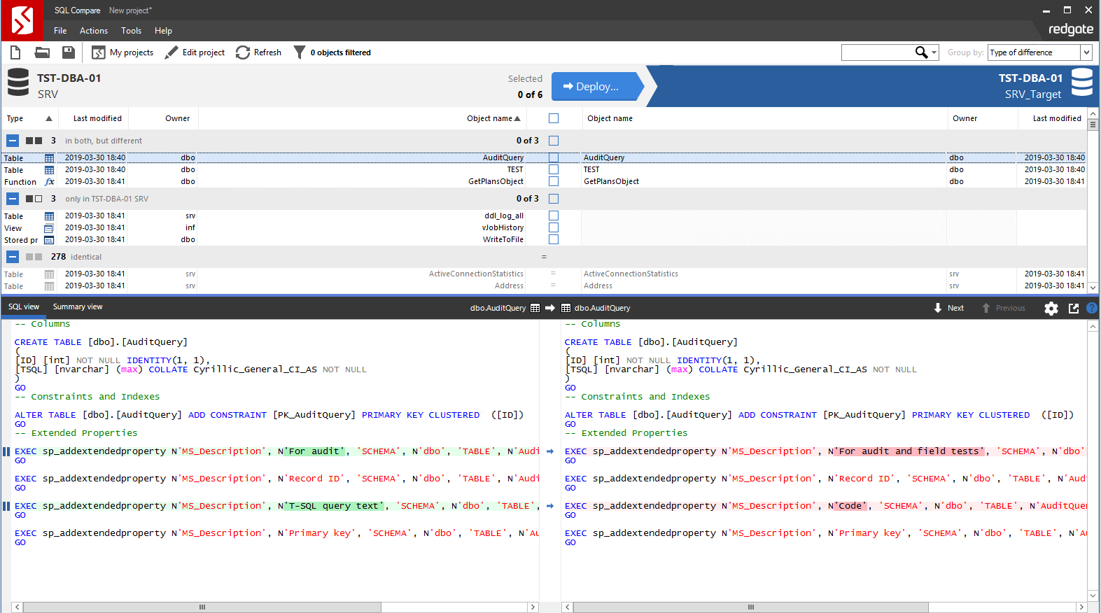 Сравнение компараторов для синхронизации схем и данных баз данных MS SQL Server - 88