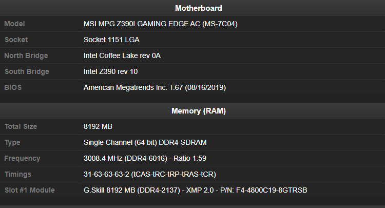 Режим DDR4-6016 покорился системе на базе процессора Intel Core i9-9900K