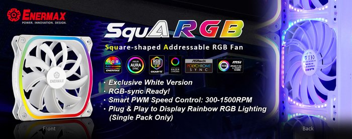 Вентилятор Enermax SquA RGB теперь доступен и в белом цвете