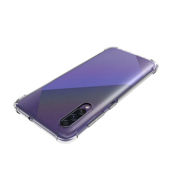 64-мегапиксельный смартфон Samsung Galaxy A70s позирует в прозрачном чехле