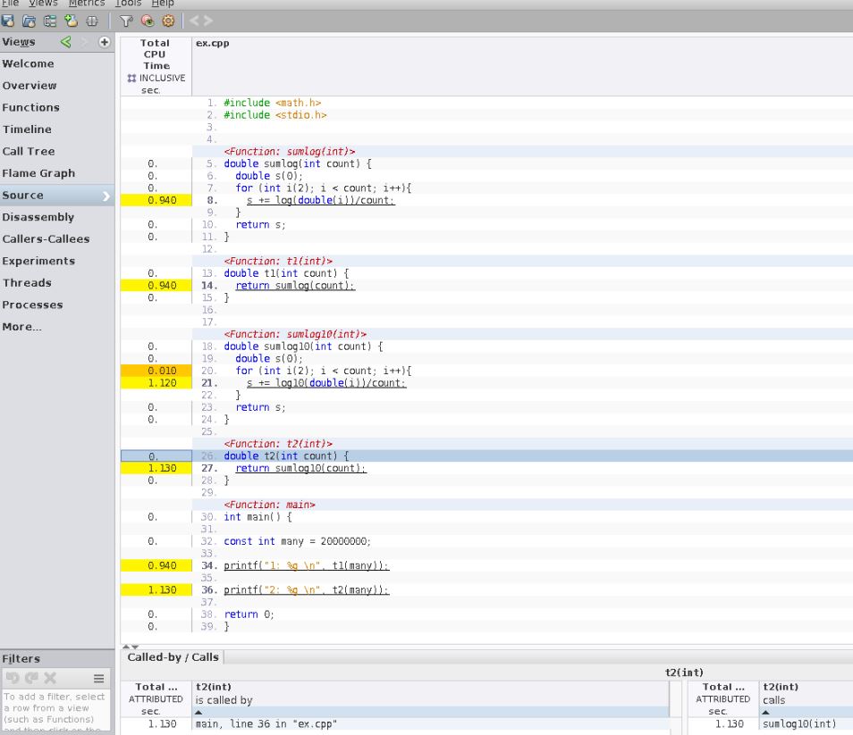 Профилирование под Linux с помощью Performance Analyzer - 1