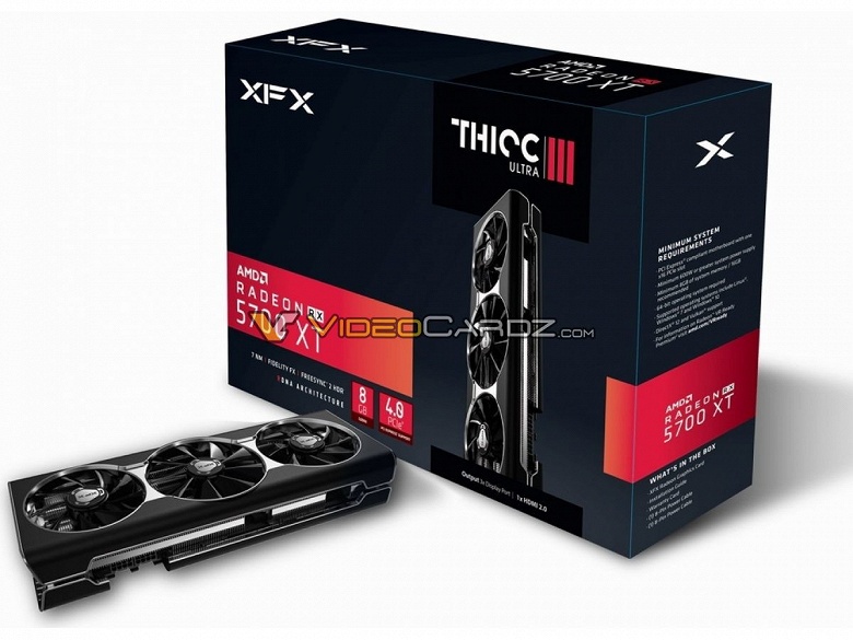 3D-карта XFX Radeon RX 5700 XT THICC III Ultra занимает в корпусе ПК три слота