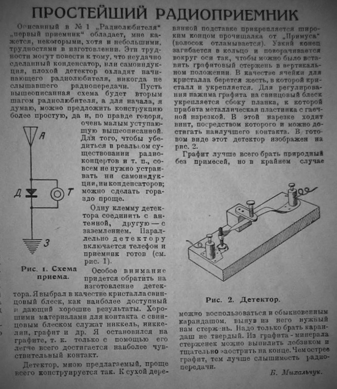 На рисунке 4 изображена схема детекторного приемника